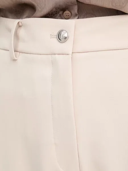 Штани Guess NEW CARLA прямі висока посадка бежевий
