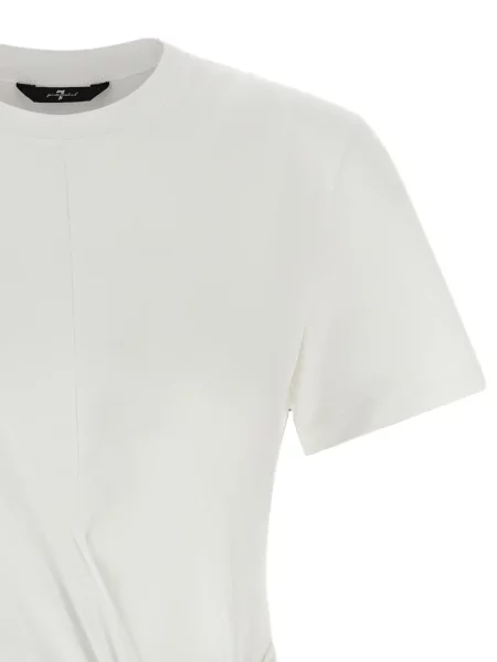 Tricou 7 For All Mankind drapate alb