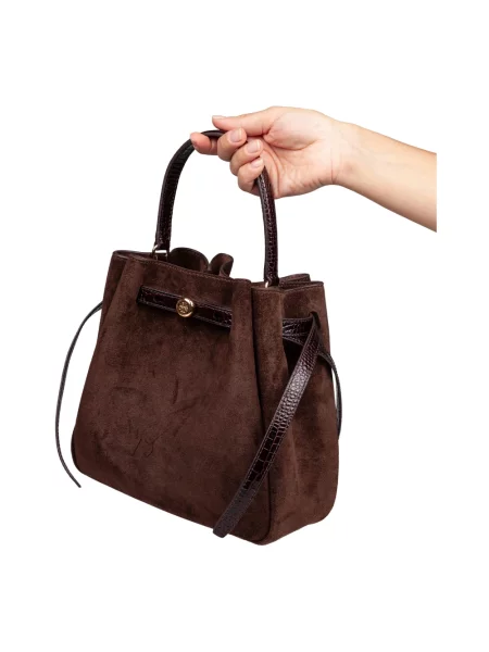 Torebka Tory Burch zamszowa brązowa