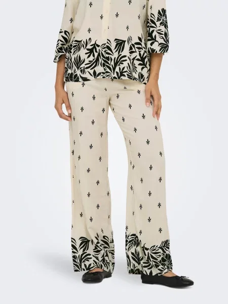 JDY Pantaloni JDYMAGGIE crem negru