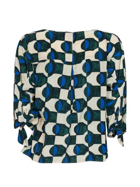 Bluză Weekend Max Mara cu funde cu imprimeu geometric