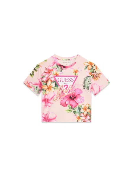 Guess Majica Roza Relaxed Fit bela