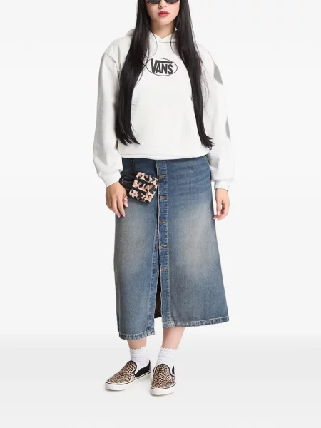 Hanorac cu glugă Vans cu imagine alb