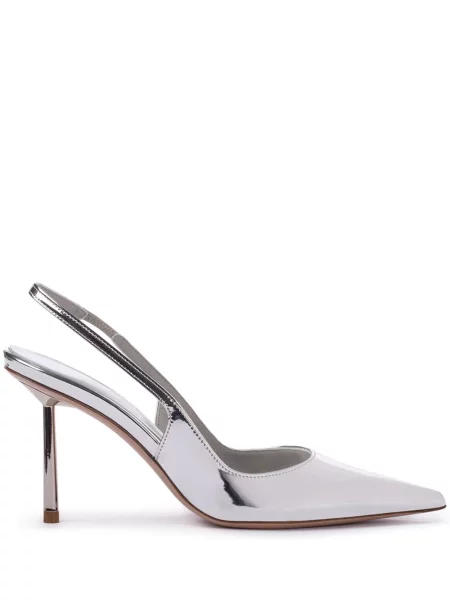 Pantofi cu toc Le Silla slingback argintiu