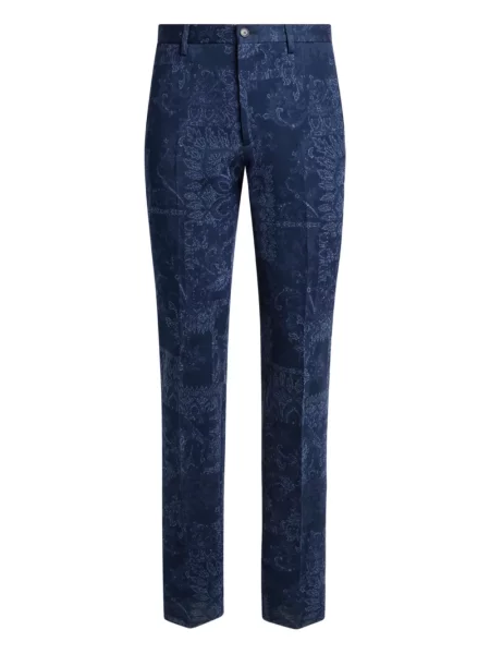 Pantaloni Etro din jacard albastru