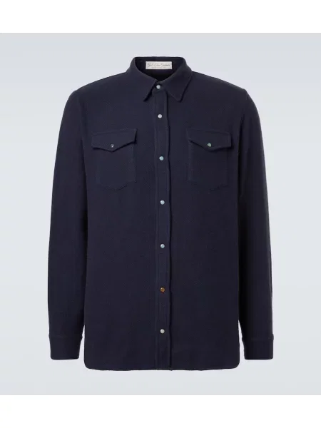 Kašmírová košile God's True Cashmere modrá