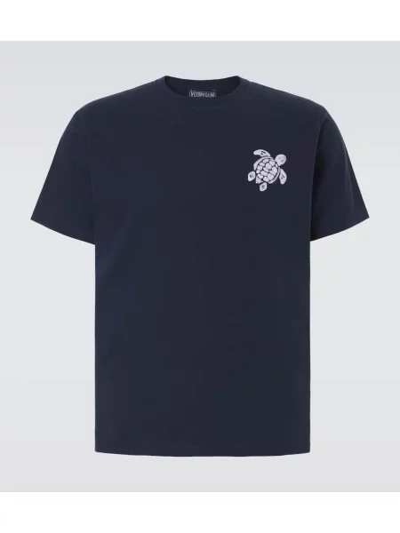 Tričko Vilebrequin s výšivkou jersey modré