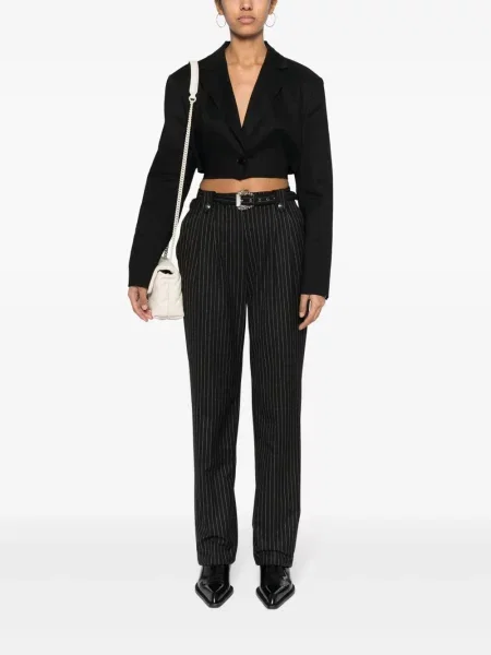 Dryžuotos kelnės Versace Jeans Couture juoda