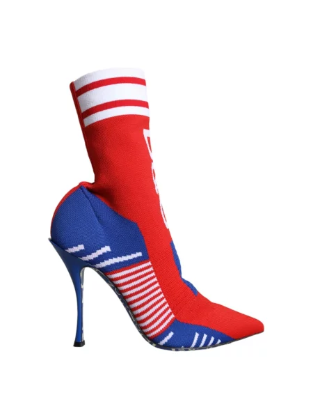 Buty do kostki Dolce And Gabbana z logo czerwone