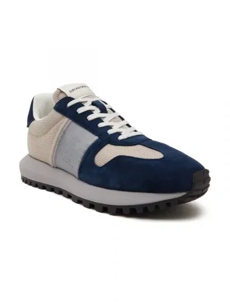 Emporio Armani Bőr sneakers tornacipő kék
