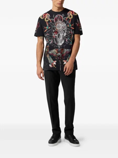 Tricou Philipp Plein cu imagine negru