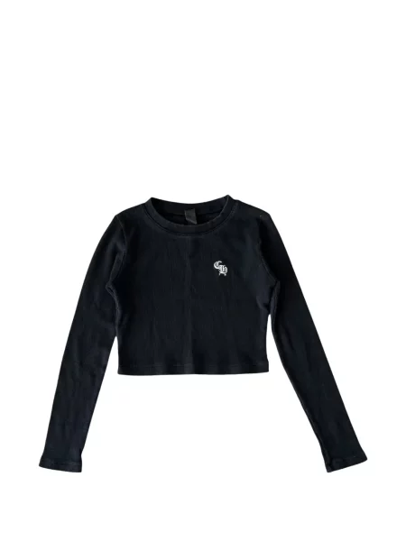 Tricou Chrome Hearts cu broderie cu motiv cu inimi negru