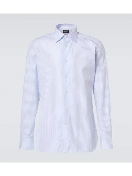 Srajca Zegna s črtami keper bela