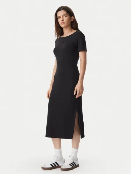 Adidas Φόρεμα καθημερινό Adidas Kit Small Logo Rib Dress μαύρο