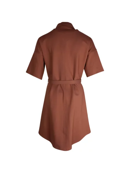 Cu centură rochie tip cămașă Victoria Beckham maro