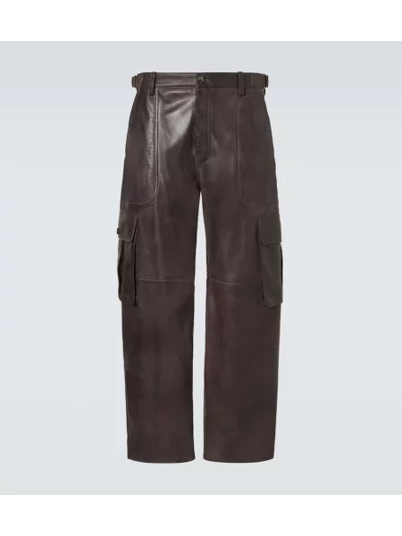 Kožené cargo kalhoty Loewe hnědé