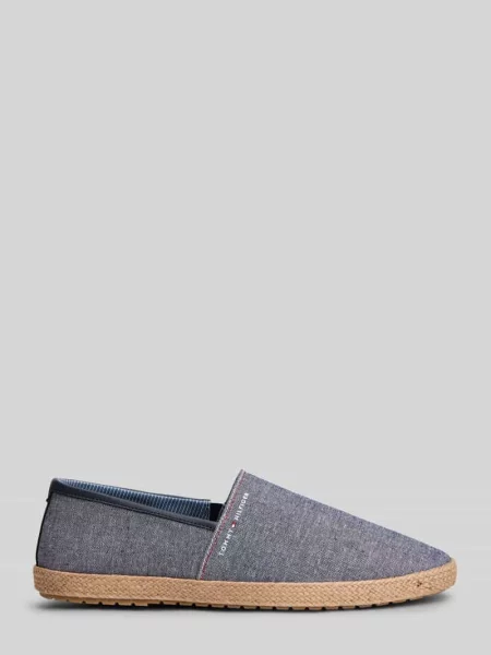 Espadryle z czystej bawełny z napisem z logo Tommy Hilfiger