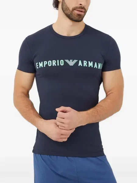 Tricou Emporio Armani cu imagine albastru