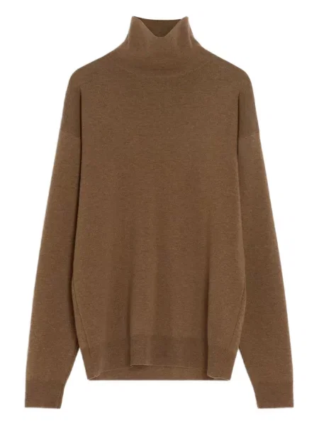 Pulover Lemaire cu decolteu rotund maro