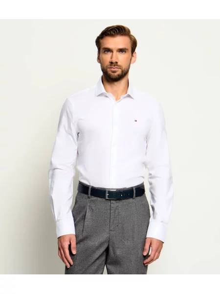 Tommy Hilfiger Cămașă Dobby | Tailored slim alb