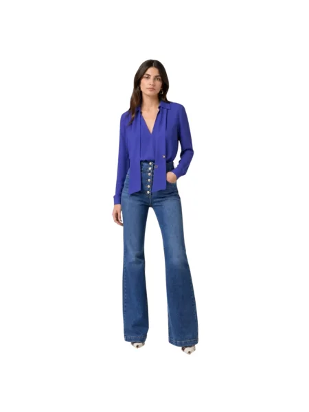 Bluzka Elisabetta Franchi z logo niebieska
