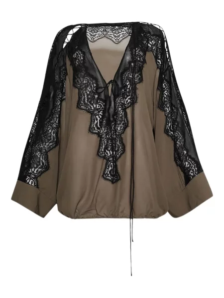 Tunică Christopher Esber din dantelă maro