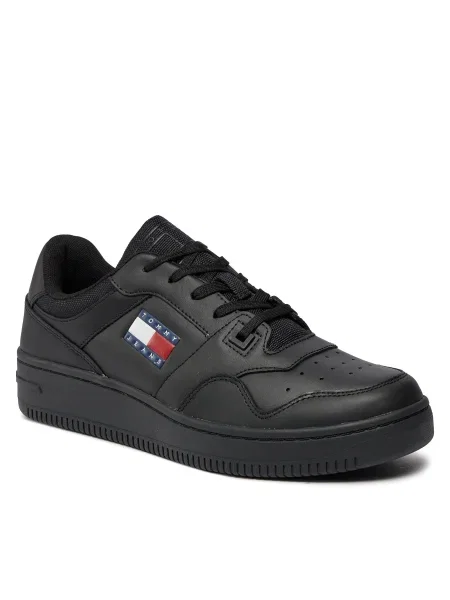 Teniși Tommy Jeans din piele negru