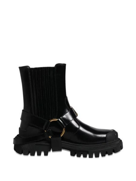 Cizme scurte Dolce & Gabbana cu cataramă de drumeție negru