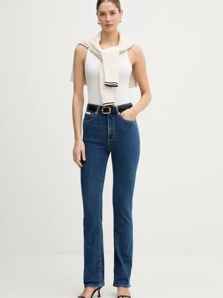 Calvin Klein Jeans jeansy high waist niebieskie