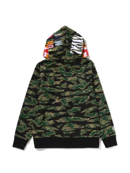 Hanorac cu glugă A Bathing Ape® cu dungi de tigru verde