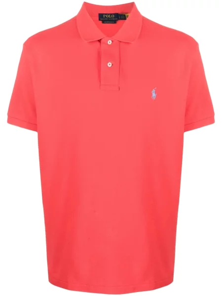 Haftowane krótki polo Polo Ralph Lauren czerwone