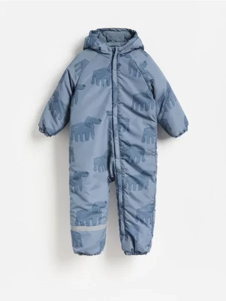 Reserved Pijama-salopetă cu glugă metalizat albastru