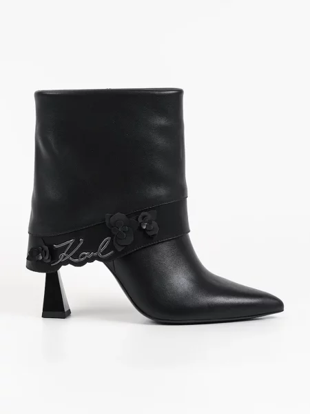 Karl Lagerfeld cizme pentru femei din piele Debutante negru