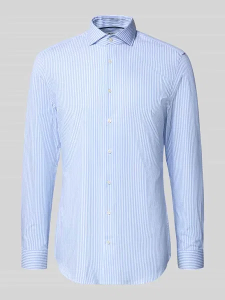 Koszula biznesowa o kroju slim fit z listwą guzikową Jake*s błękitna