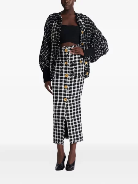 Fustă Balmain din tweed negru