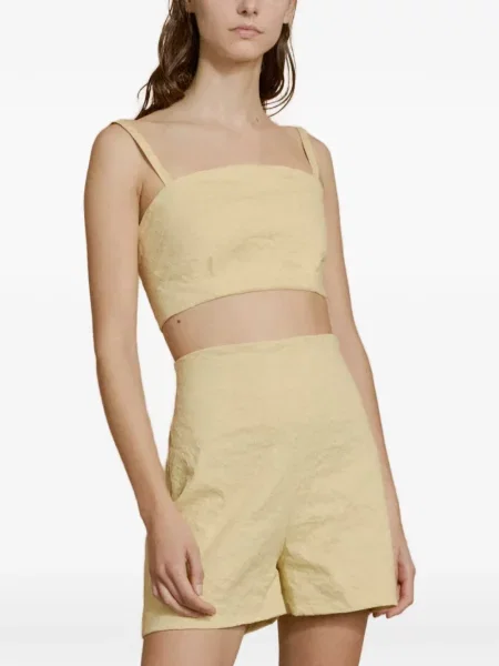 Top Cortana din satin galben