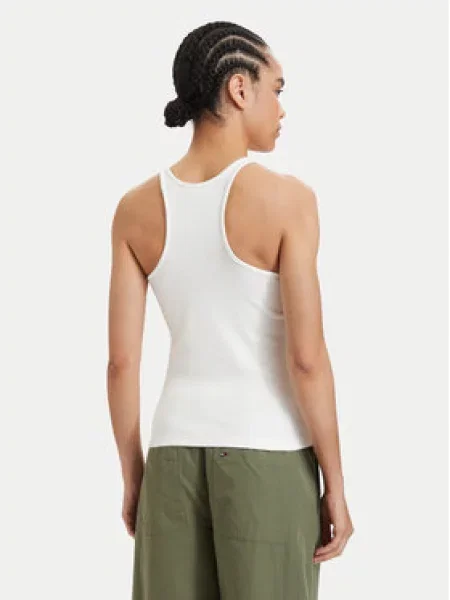 Tommy Jeans Top Racerback Svetlo bež