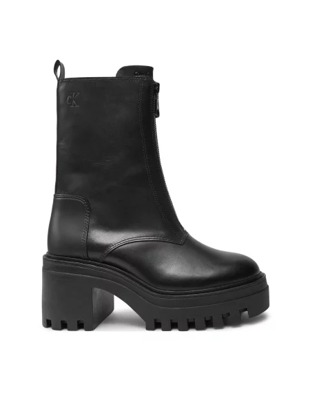 Botine Calvin Klein Jeans Chunky Heeled Zip negru