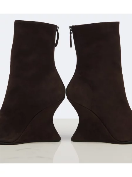 Čevlji do gležnjev Aquazzura iz semiša rjava