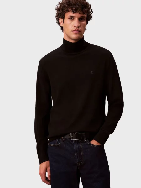 Водолазка Calvin Klein з вовни мериноса чорна