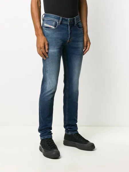 Skinny jeansy skinny Diesel niebieskie