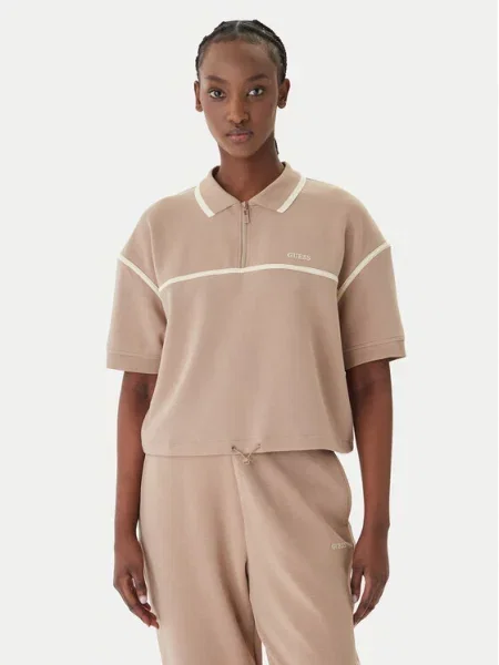 Guess Tricou polo Oversize bej