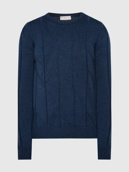 Джемпер з вовни у фактурний візерунок Cashmere&whiskey синій