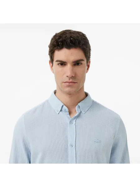 Lacoste Koszula Slim Fit Jasnoniebieska niebieski