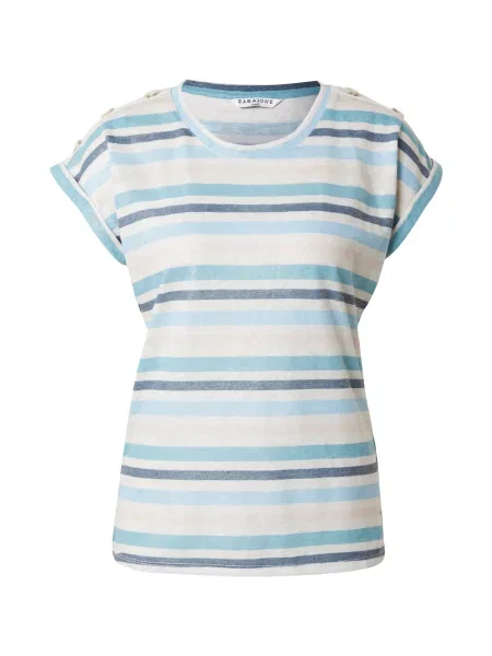 ZABAIONE Tricou fildeş / maro închis / verde petrol alb