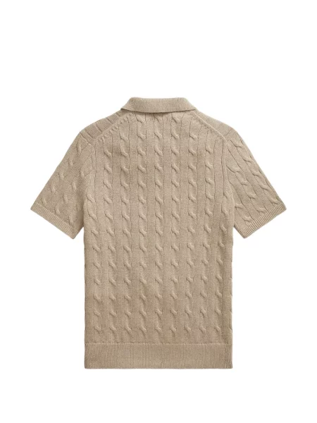Tricou polo Polo Ralph Lauren cu glugă cu blană cu broderie roșu