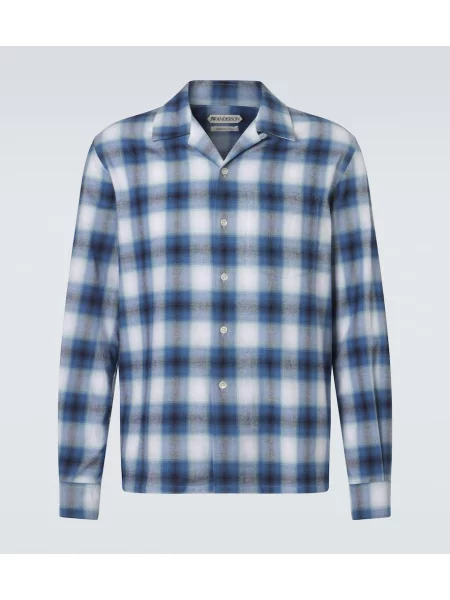 Kostkovaná flanelová košile Jw Anderson modrá