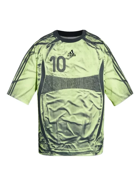 Mała koszulka Adidas w paski garniturowa brązowa