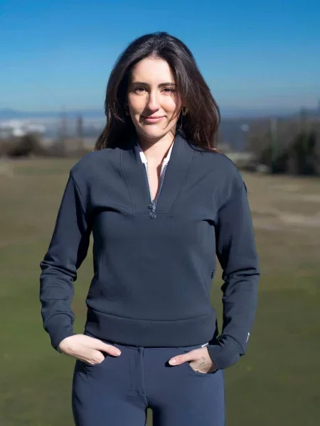 Golfowy sweter Swinley – Miękki elastyczny szybkoschnący half-zip niebieski