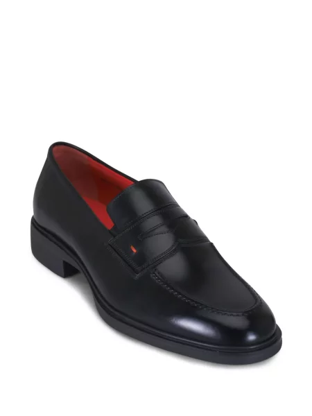 Pantofi loafer Santoni din piele de căprioară negru